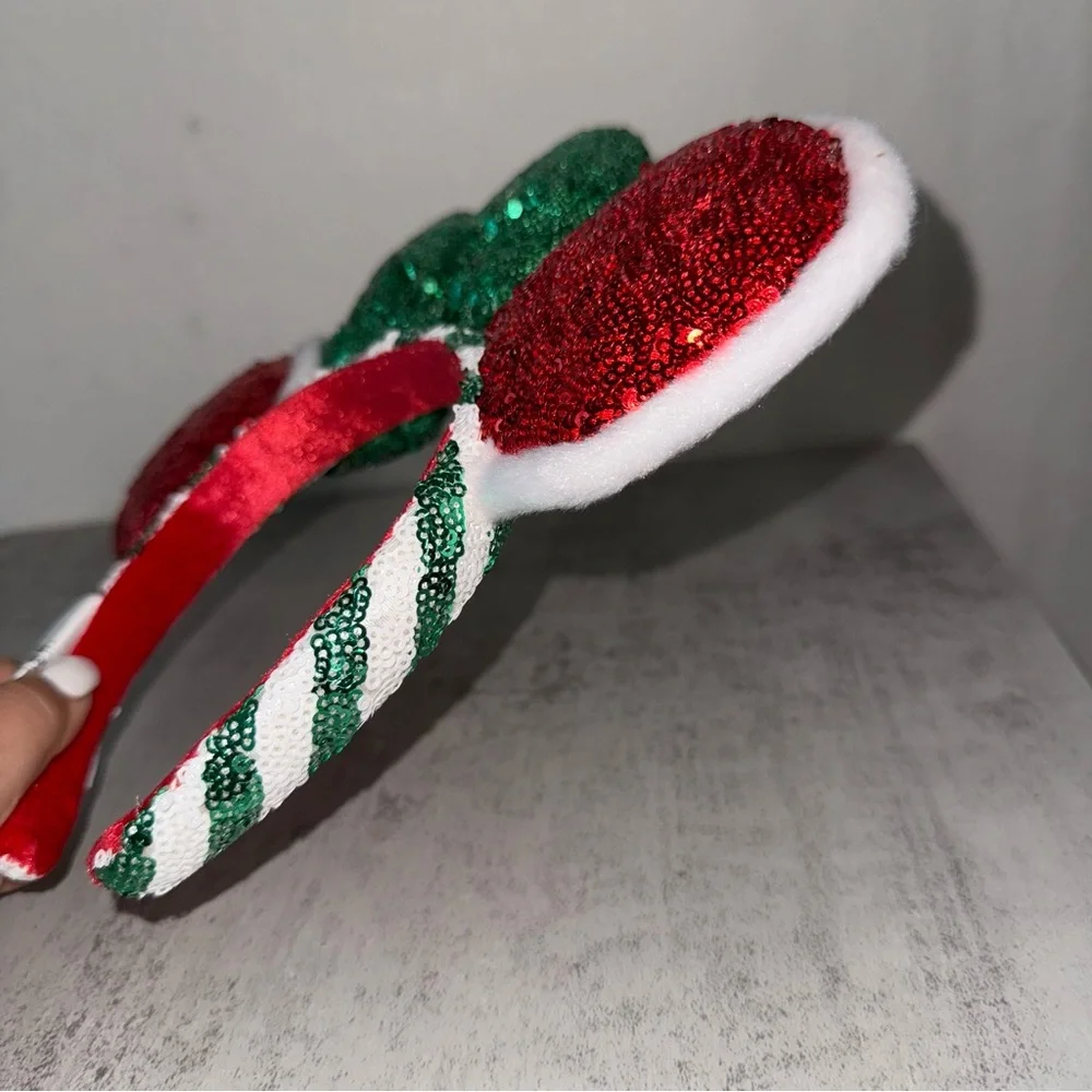 Disney Parks Peppermint Candy Cane Minnie Ears Headband - Picture 4 of 4